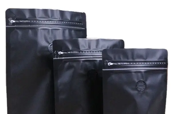 coffee bag with resealable zipper