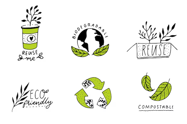 Eco-friendly recycling icons