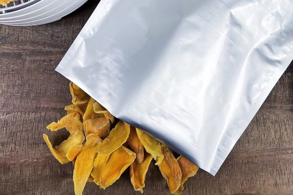 a mylar bag with food